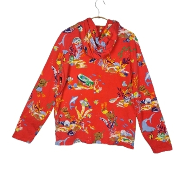 Polo Ralph Lauren Men's Size Large Polo Bear Jersey Hooded T-Shirt Red - Picture 3 of 12